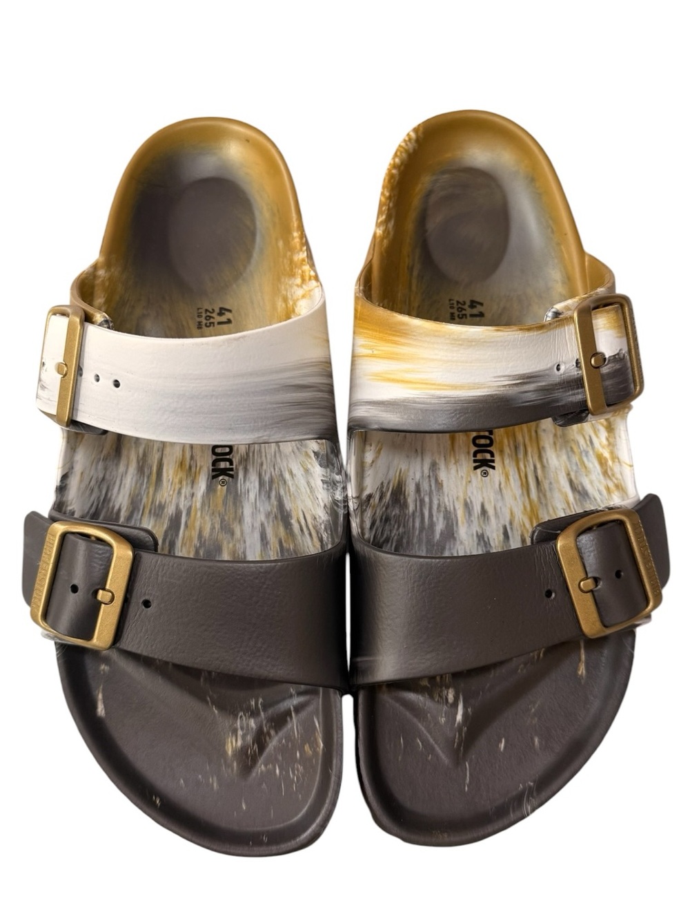 Men’s Birkenstock Arizona EVA Sandals Glamour Gold Multi Marbled